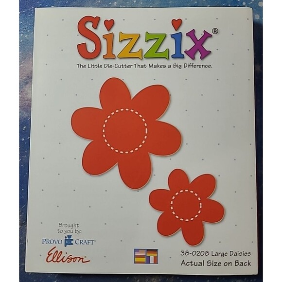 Sizzix large RED Die die-cutter Provo Craft Ellison  - Large daisies 38-0208 - Picture 1 of 3